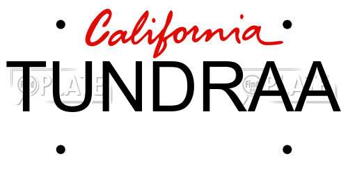 TUNDRAA California License Plate