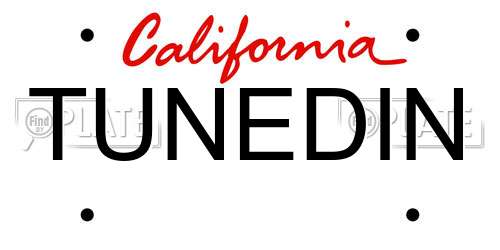 TUNEDIN California License Plate