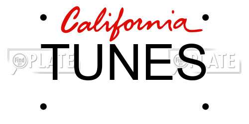 TUNES California License Plate