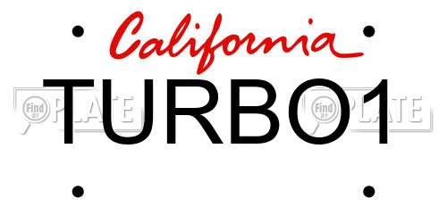 TURBO1 California License Plate