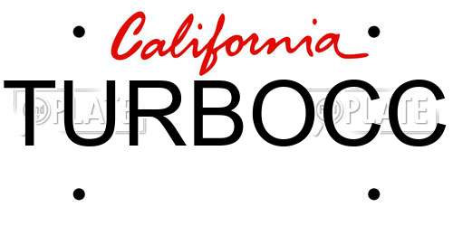 TURBOCC California License Plate