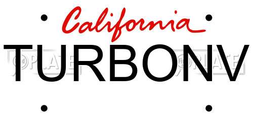 TURBONV California License Plate