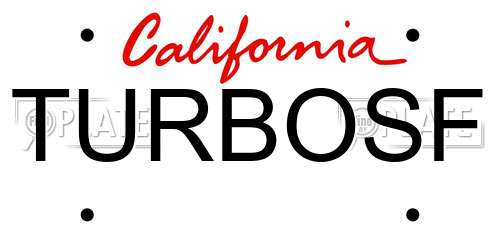 TURBOSF California License Plate
