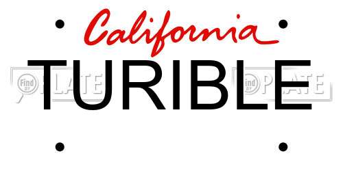 TURIBLE California License Plate