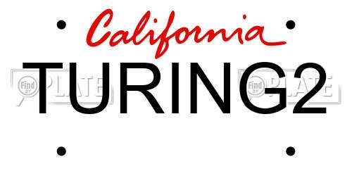 TURING2 California License Plate