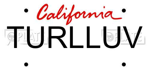 TURLLUV California License Plate