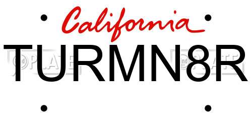 TURMN8R California License Plate