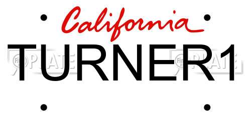 TURNER1 California License Plate