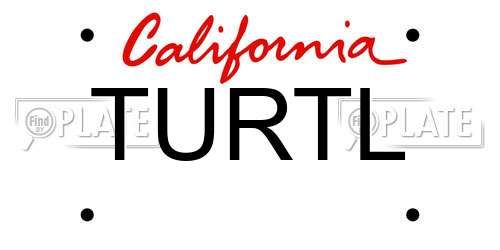 TURTL California License Plate