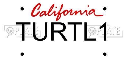 TURTL1 California License Plate