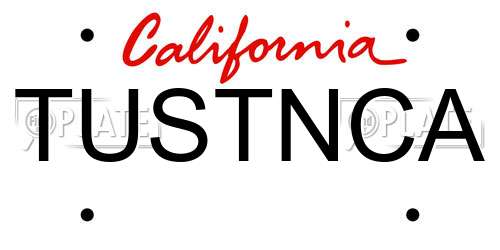 TUSTNCA California License Plate
