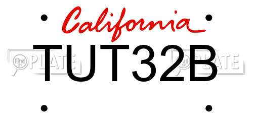 TUT32B California License Plate