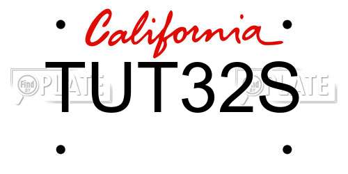 TUT32S California License Plate