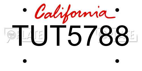 TUT5788 California License Plate