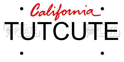 TUTCUTE California License Plate