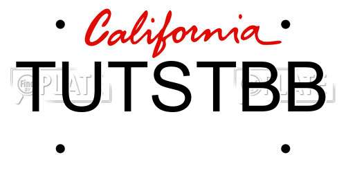 TUTSTBB California License Plate
