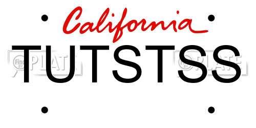 TUTSTSS California License Plate