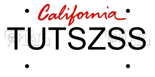 TUTSZSS California License Plate