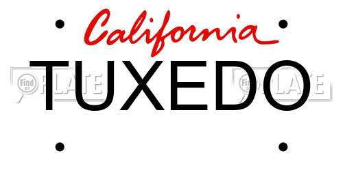 TUXEDO California License Plate