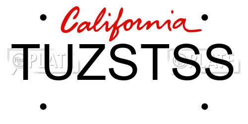 TUZSTSS California License Plate