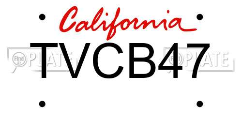 TVCB47 California License Plate