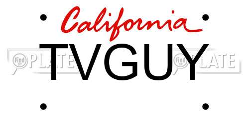 TVGUY California License Plate