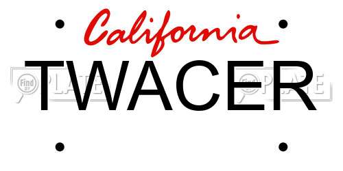 TWACER California License Plate