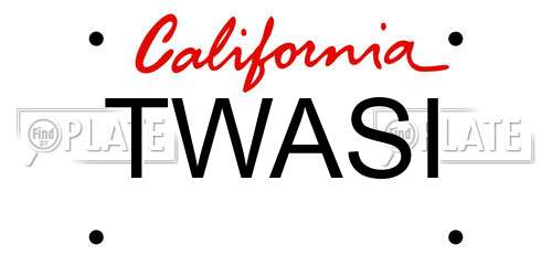 TWASI California License Plate