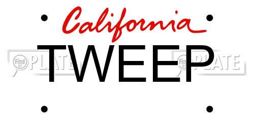 TWEEP California License Plate