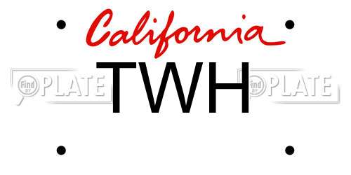 TWH California License Plate