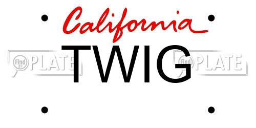TWIG California License Plate