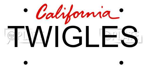 TWIGLES California License Plate