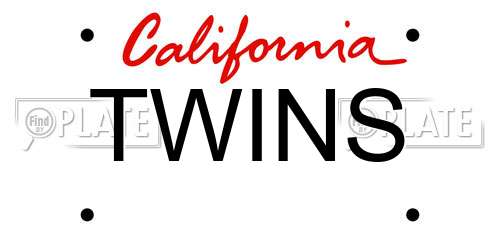 TWINS California License Plate
