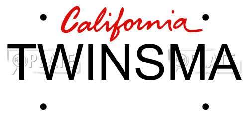 TWINSMA California License Plate
