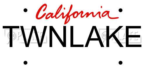 TWNLAKE California License Plate