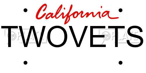 TWOVETS California License Plate