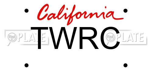 TWRC California License Plate