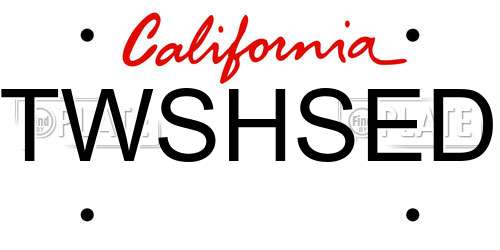 TWSHSED California License Plate