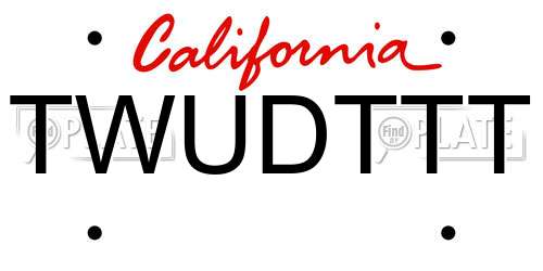 TWUDTTT California License Plate