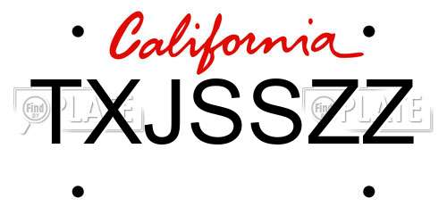 TXJSSZZ California License Plate