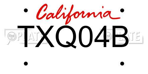 TXQ04B California License Plate