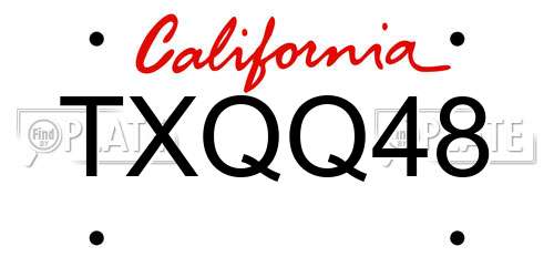 TXQQ48 California License Plate