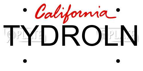TYDROLN California License Plate