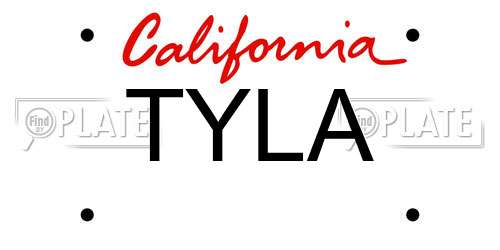 TYLA California License Plate