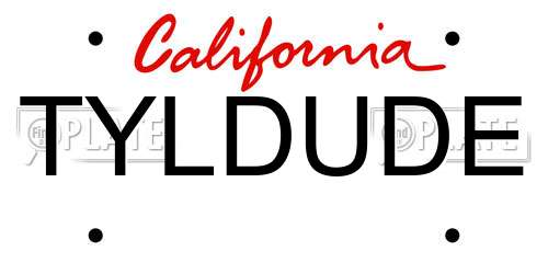 TYLDUDE California License Plate