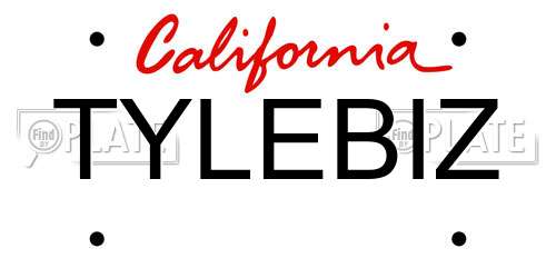 TYLEBIZ California License Plate