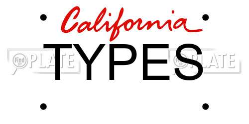 TYPES California License Plate