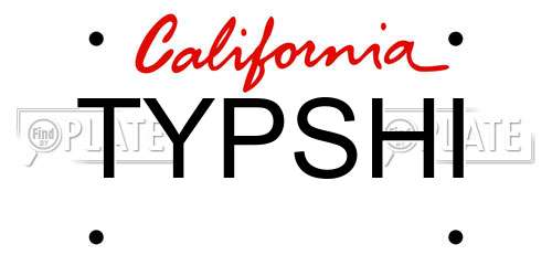 TYPSHI California License Plate