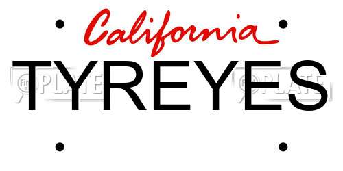 TYREYES California License Plate