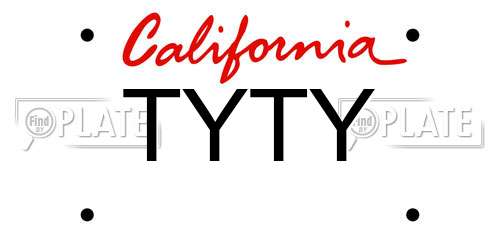 TYTY California License Plate